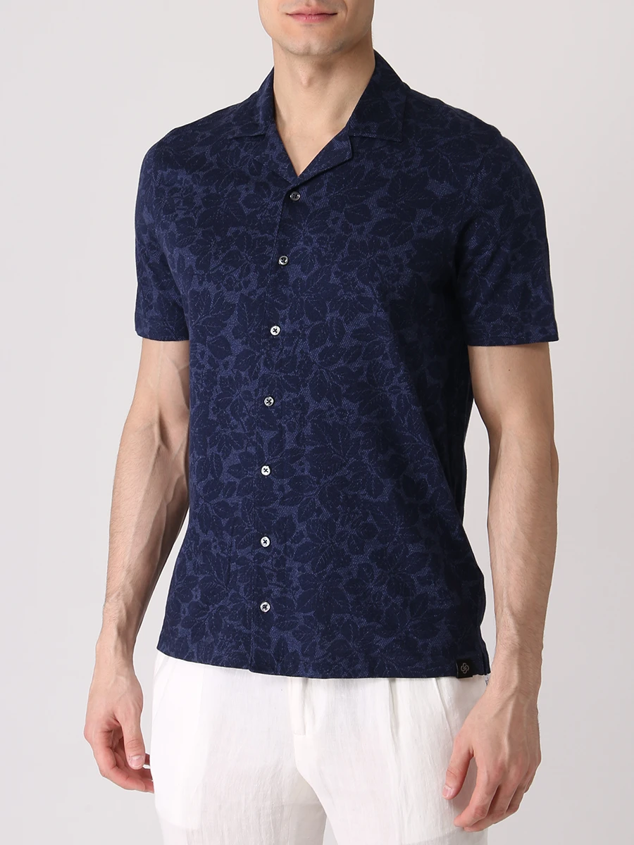 Рубашка хлопковая с принтом GRAN  SASSO 60199/70800, размер 50, цвет синий 60199/70800 - фото 4