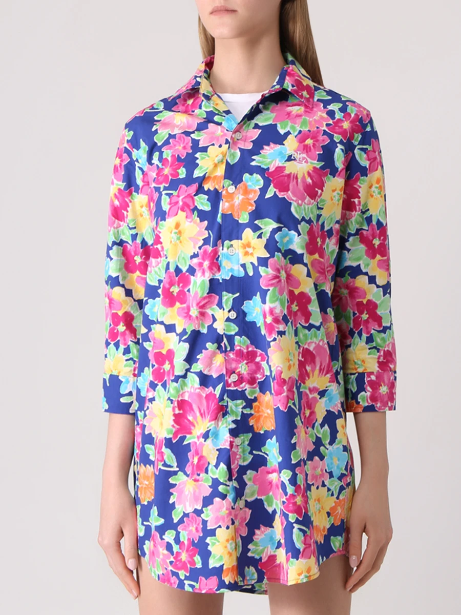 Рубашка хлопковая с принтом RALPH LAUREN ILN02152, размер 42, цвет мультиколор - фото 4