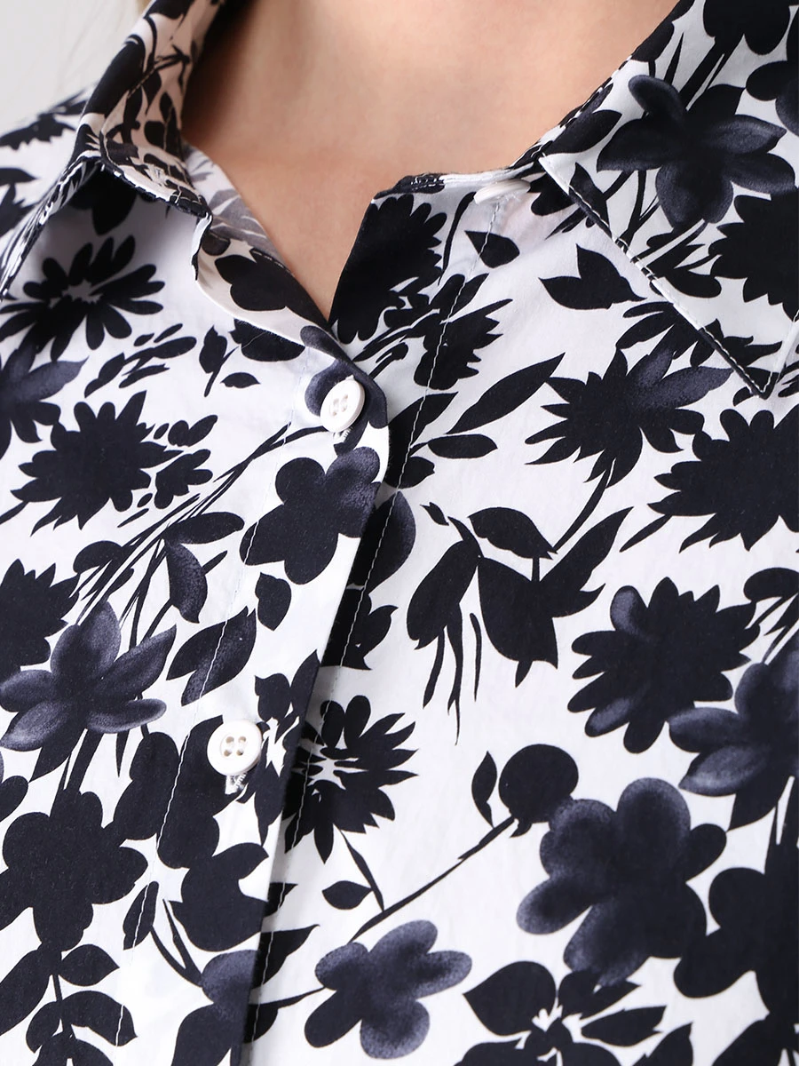 Платье-рубашка хлопковое ANNECLAIRE A2740 141-402 Цветочный принт  Фото 5