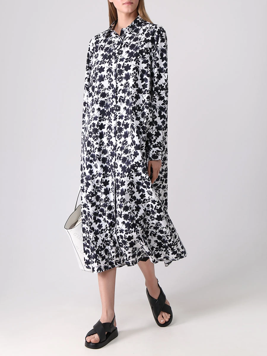 Платье-рубашка хлопковое ANNECLAIRE A2740 141-402 Цветочный принт  Фото 2