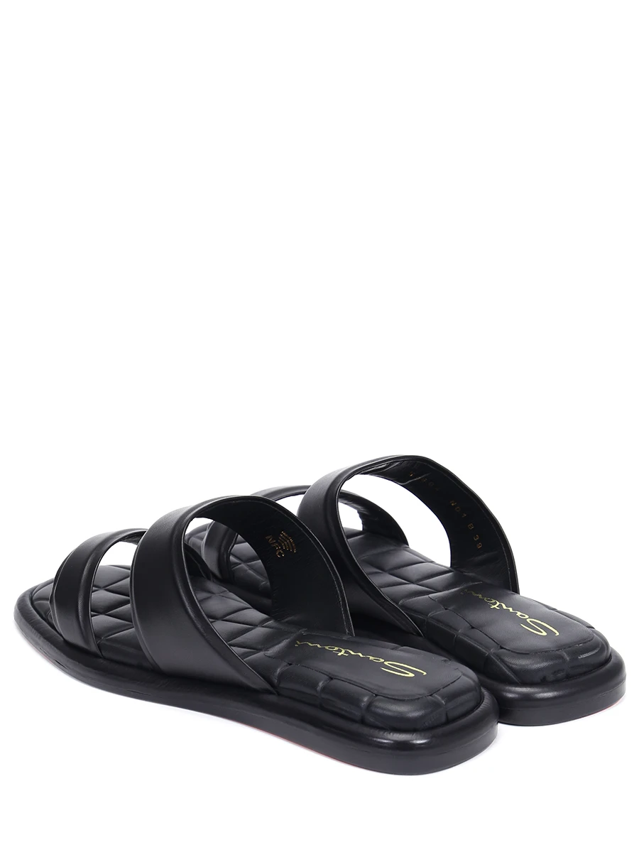 Шлепанцы кожаные SANTONI WHTF59884HI1TZDGN01 Черный  Фото 4