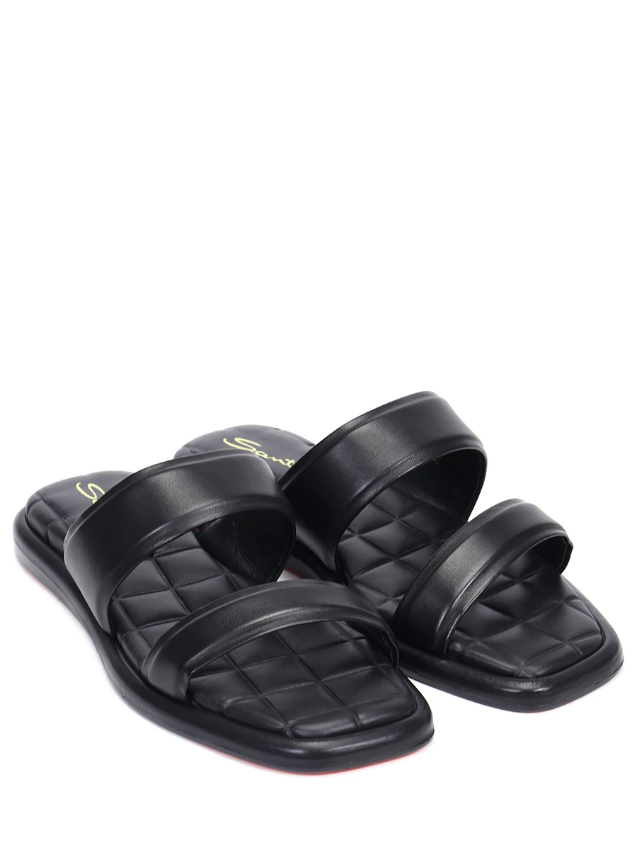 Шлепанцы кожаные SANTONI WHTF59884HI1TZDGN01 Черный  Фото 2