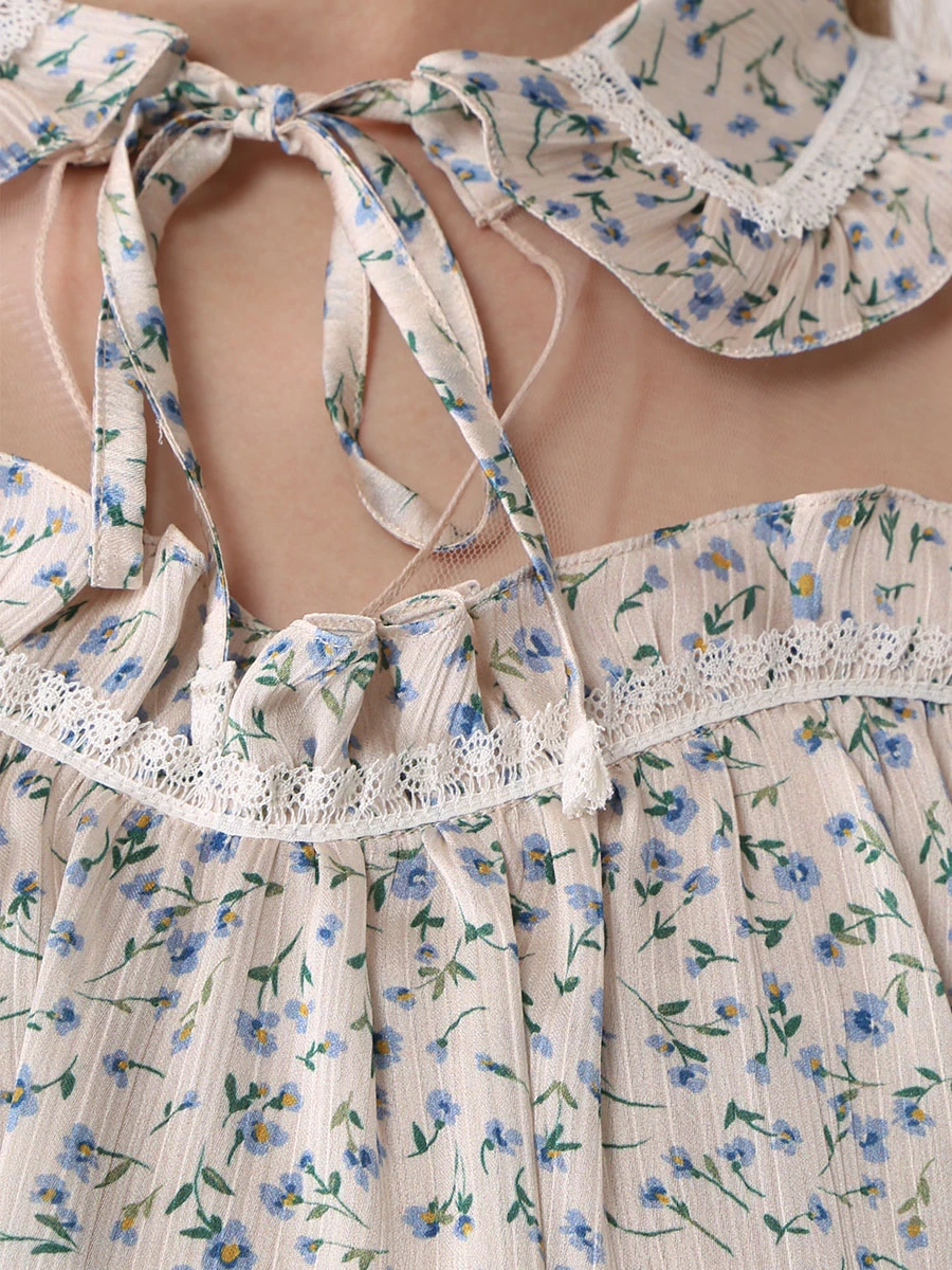 Блуза из крепа с принтом SHATU SH3422_204-2, размер 40, цвет цветочный принт - фото 5