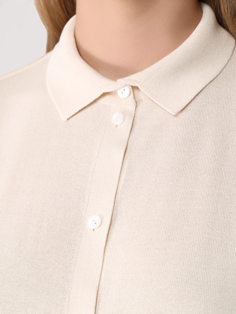Блуза шелковая FREE AGE S22.CR023.6079.101 Молочный, размер 40, цвет кремовый - фото 5