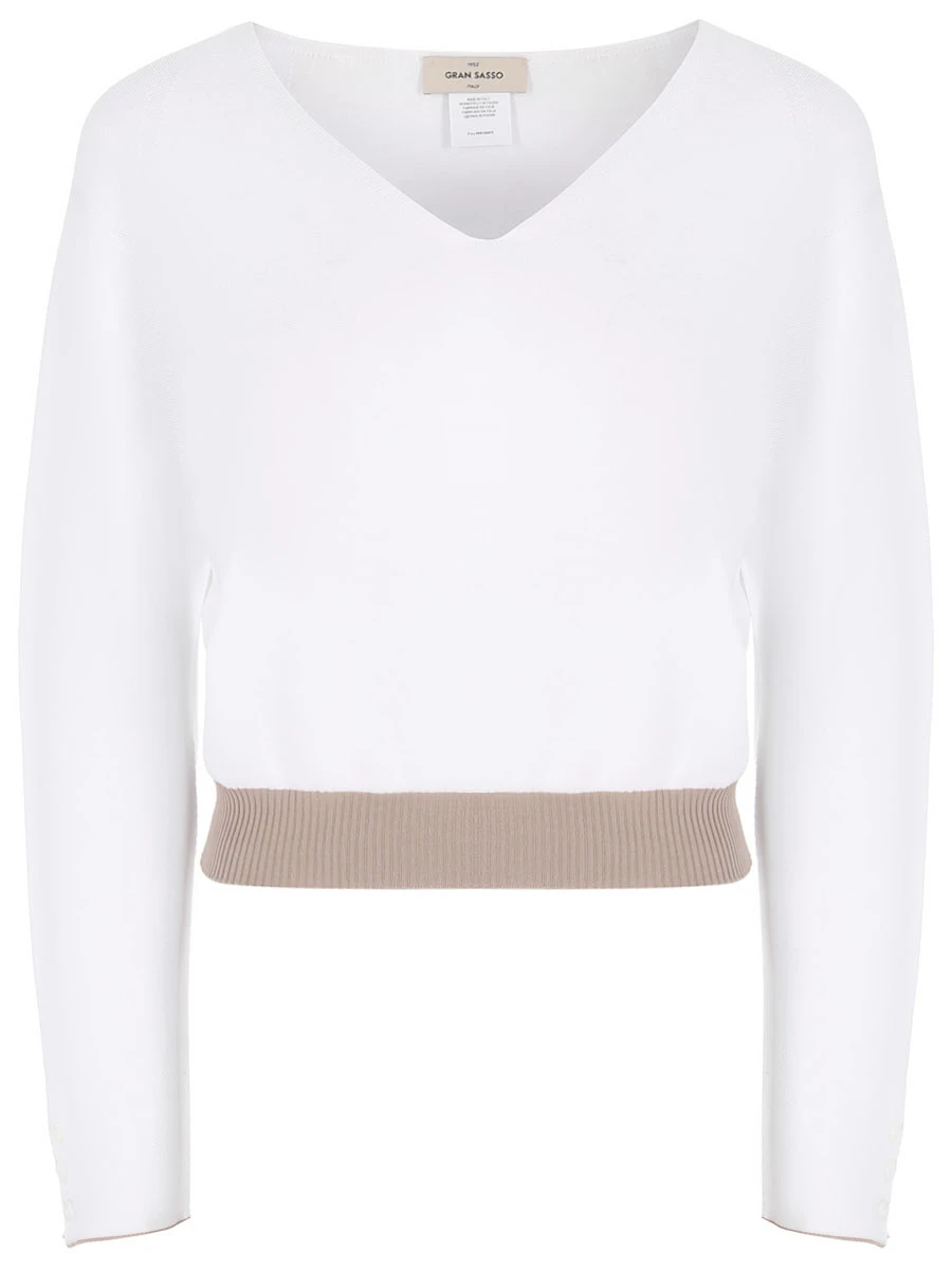 

Пуловер хлопковый, Белый, 50202/14042/001