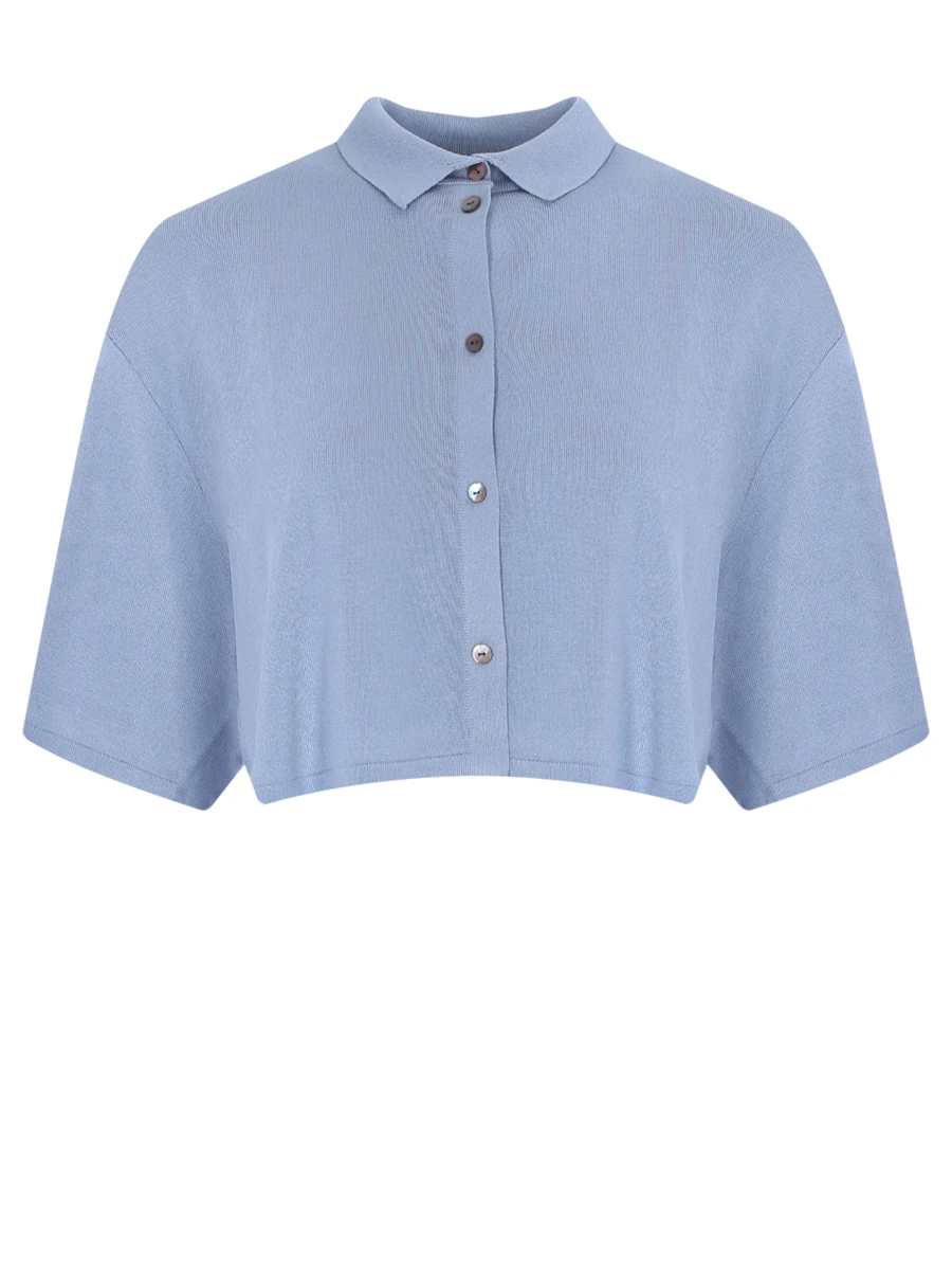 Блуза шелковая FREE AGE S22.CR023.6070.411, размер 40, цвет голубой - фото 1