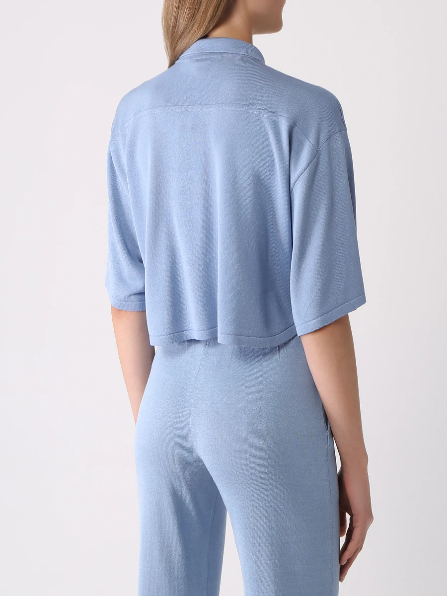 Блуза шелковая FREE AGE S22.CR023.6070.411, размер 40, цвет голубой - фото 3
