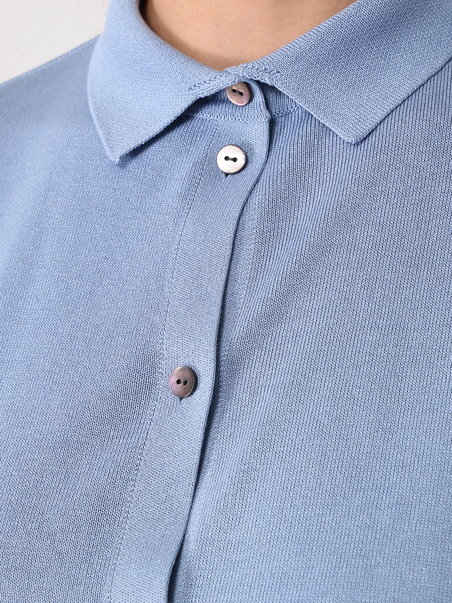 Блуза шелковая FREE AGE S22.CR023.6070.411, размер 40, цвет голубой - фото 5