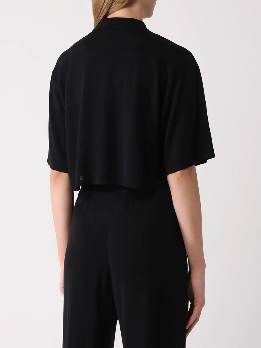 Блуза шелковая FREE AGE S22.CR023.6070.900, размер 44, цвет черный - фото 3