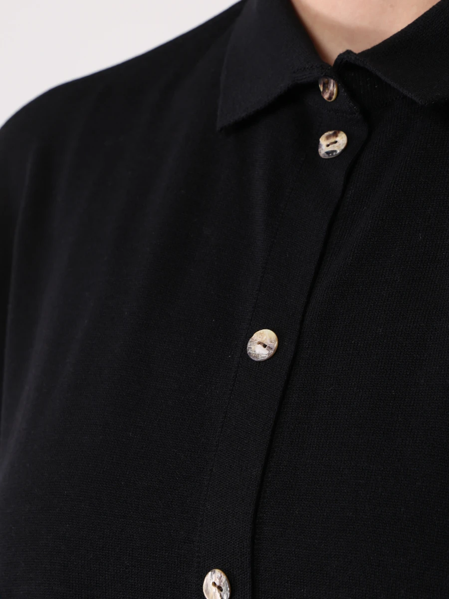 Блуза шелковая FREE AGE S22.CR023.6070.900, размер 44, цвет черный - фото 5
