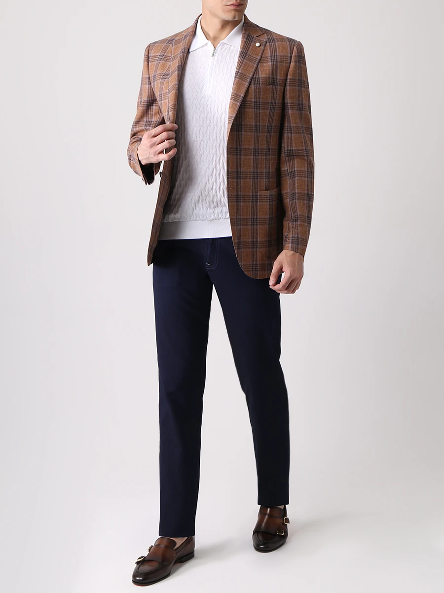 Поло хлопковое BERTOLO LUXURY MENSWEAR 901504/002048 0030 Белый  Фото 2