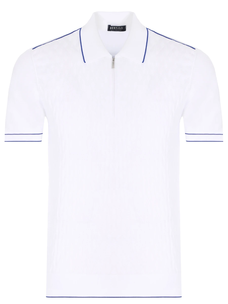Поло хлопковое BERTOLO LUXURY MENSWEAR 901504/002048 0030 Белый 