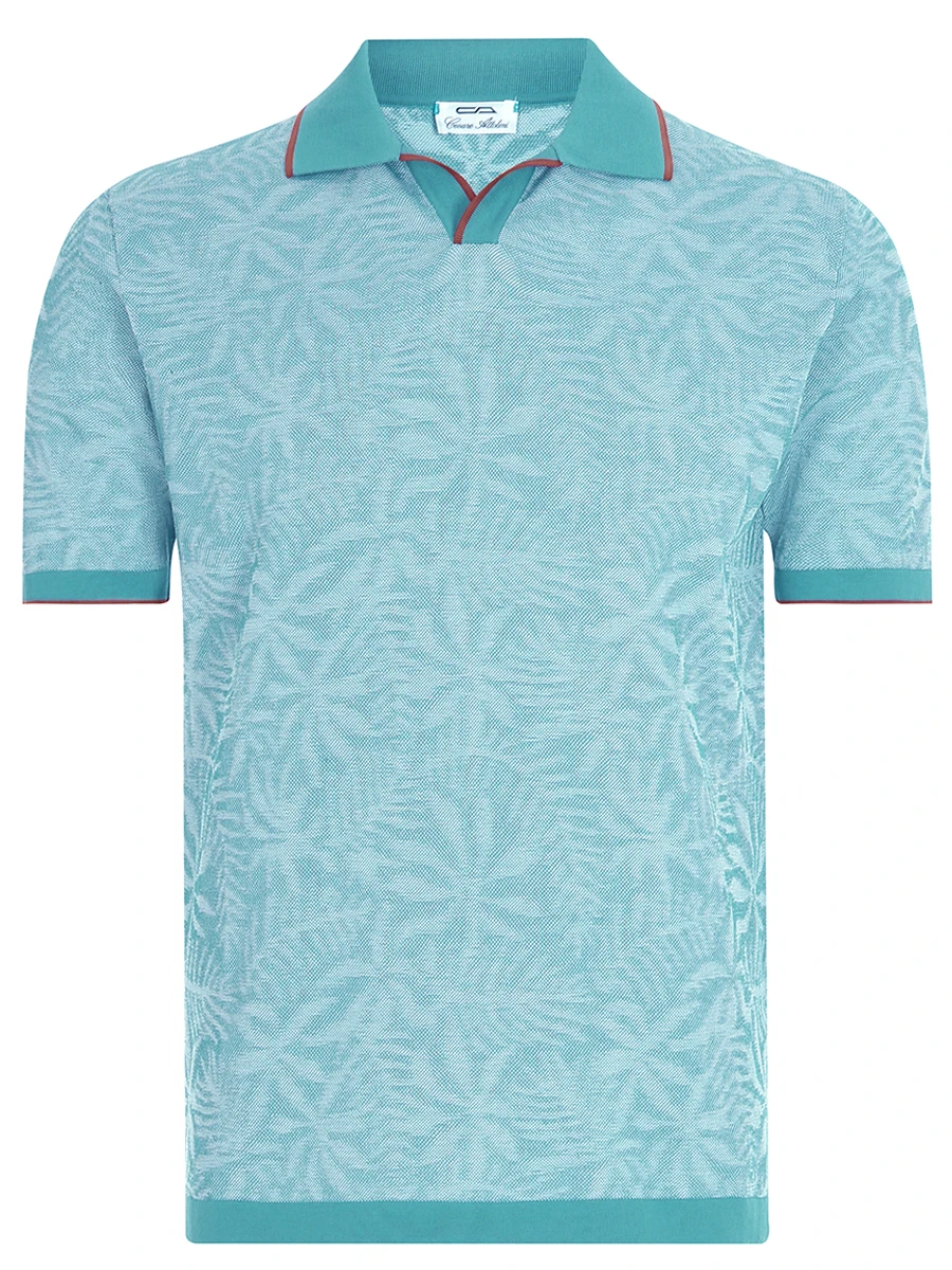 

Поло хлопковое с принтом, Зеленый, KW122F295 5AK2122 A21