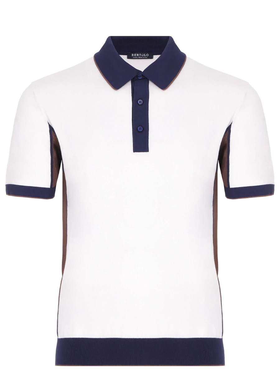 

Поло из хлопка и шелка, Белый, 901989/001891 0011/б