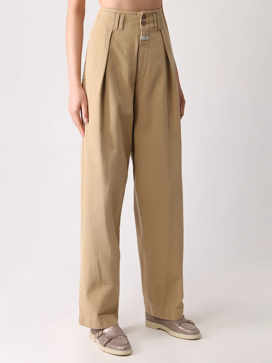 Брюки хлопковые ETRO D191999561 0800 Бежевый  Фото 4
