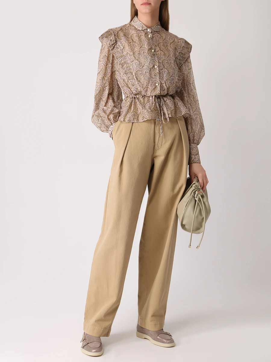 Брюки хлопковые ETRO D191999561 0800 Бежевый  Фото 2