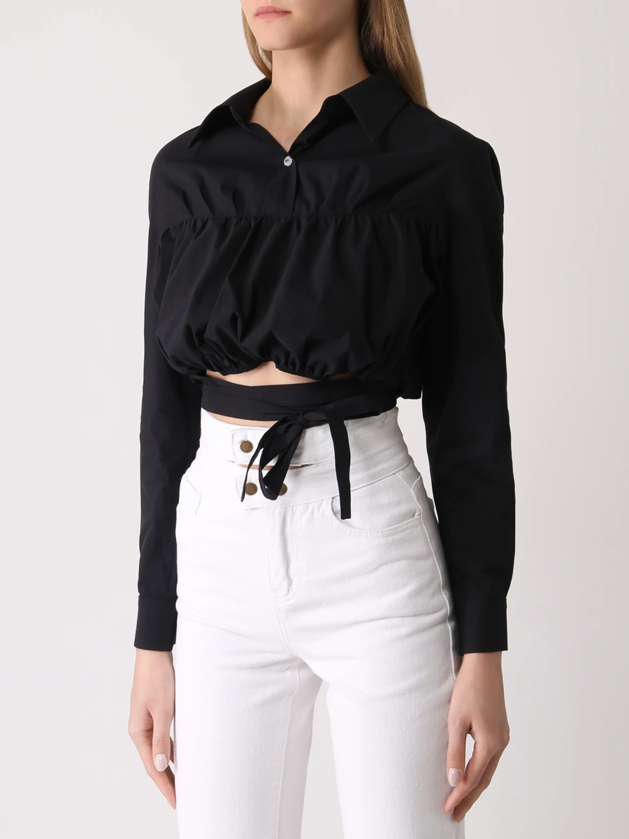 Блуза хлопковая JULI TOO Blouse Gigi, размер 40, цвет черный - фото 4