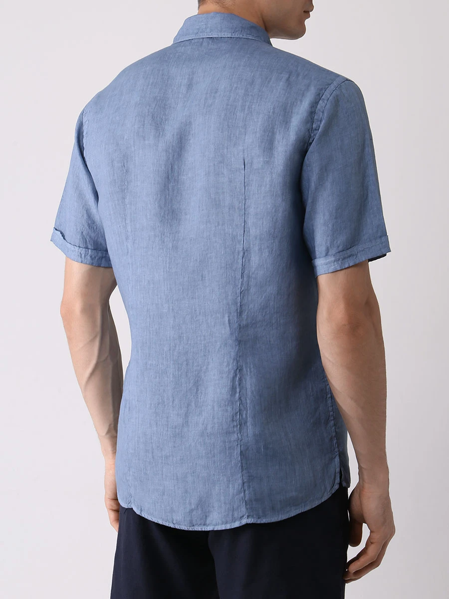 Рубашка льняная Slim Fit GRAN  SASSO 61119/50002/617, размер 54, цвет синий 61119/50002/617 - фото 3