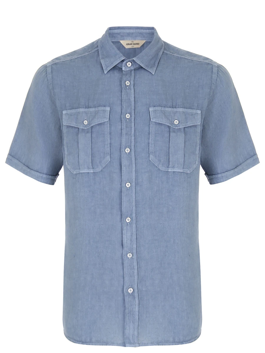Рубашка льняная Slim Fit GRAN  SASSO 61119/50002/617, размер 54, цвет синий 61119/50002/617 - фото 1