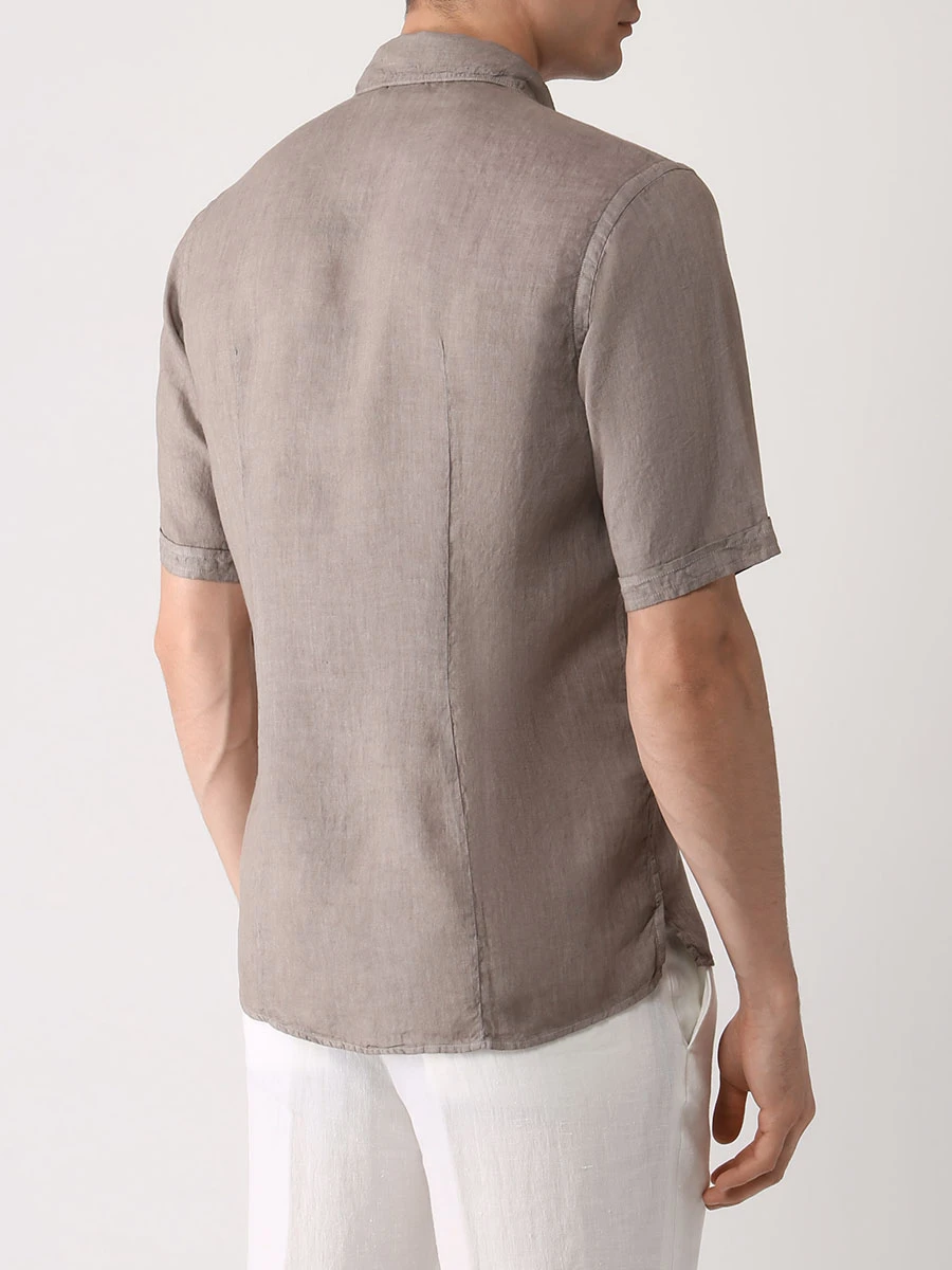 Рубашка льняная Slim Fit GRAN  SASSO 61119/50002/140 Серо-, размер 48, цвет серый 61119/50002/140 Серо- - фото 3