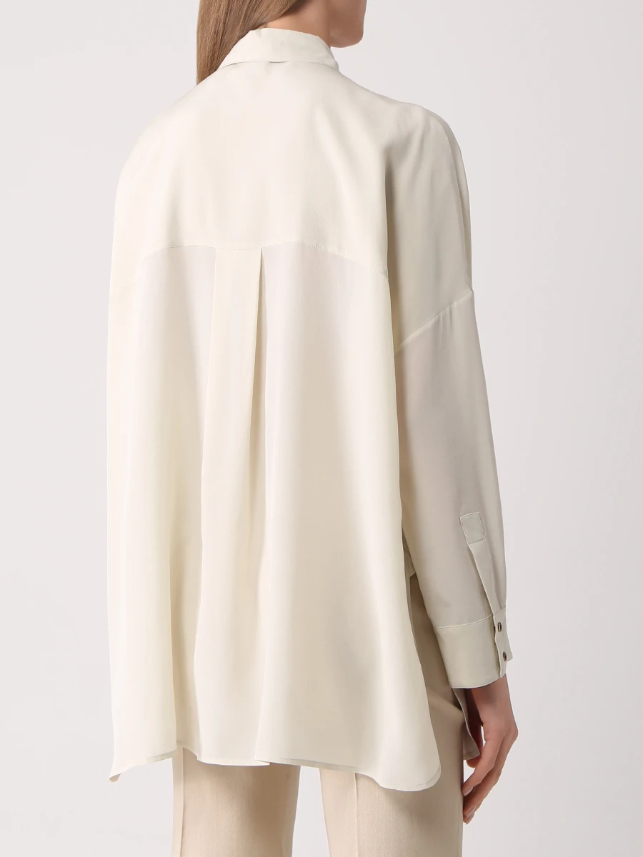 Блуза шелковая AGNONA TD0302 Y U4009 N22, размер 42, цвет кремовый - фото 3