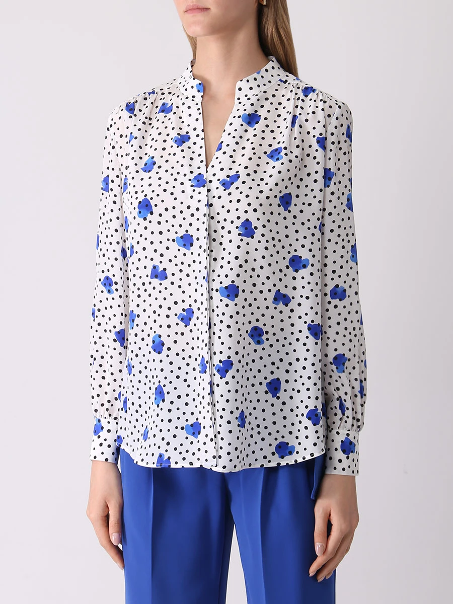 Блуза шелковая с принтом BOSS 50474974/966, размер 44 50474974/966 - фото 4