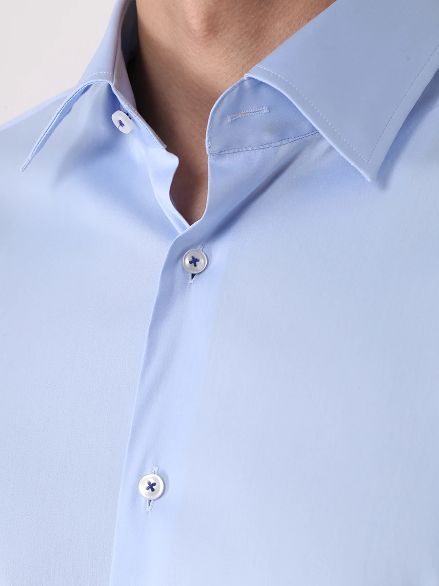 Рубашка Regular Fit хлопковая BOSS 50473432/450, размер 52, цвет голубой 50473432/450 - фото 5