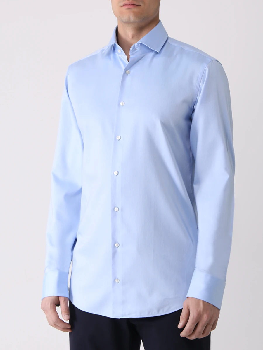 Рубашка Regular Fit хлопковая BOSS 50415619/450, размер 52, цвет голубой 50415619/450 - фото 4