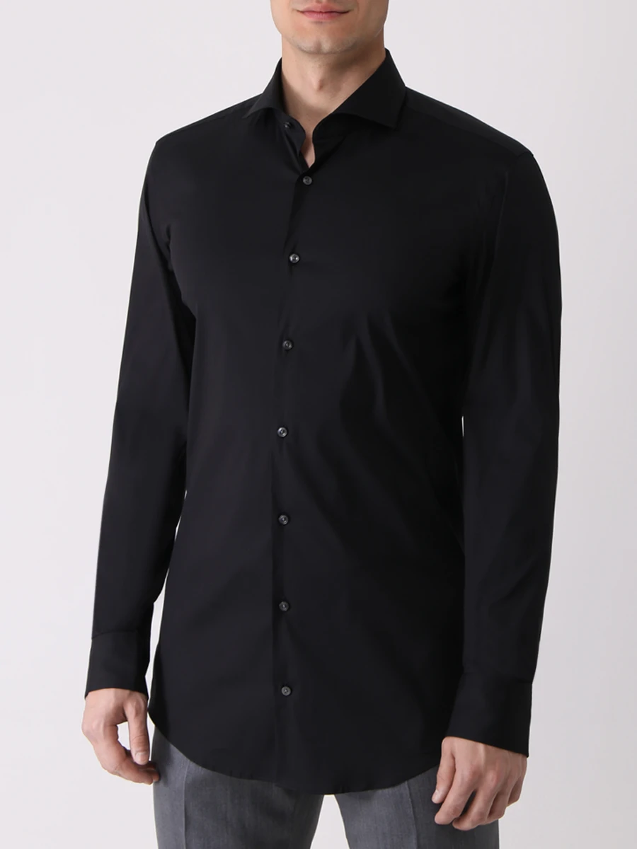Рубашка Slim Fit хлопковая BOSS 50260064/001, размер 50, цвет черный 50260064/001 - фото 4
