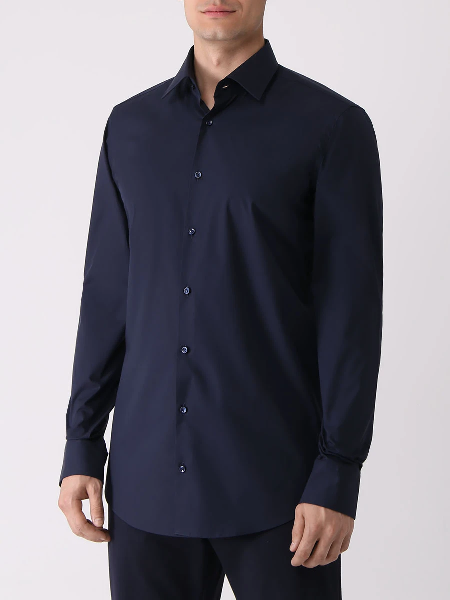 Рубашка Regular Fit хлопковая BOSS 50473265/404, размер 48, цвет синий 50473265/404 - фото 4