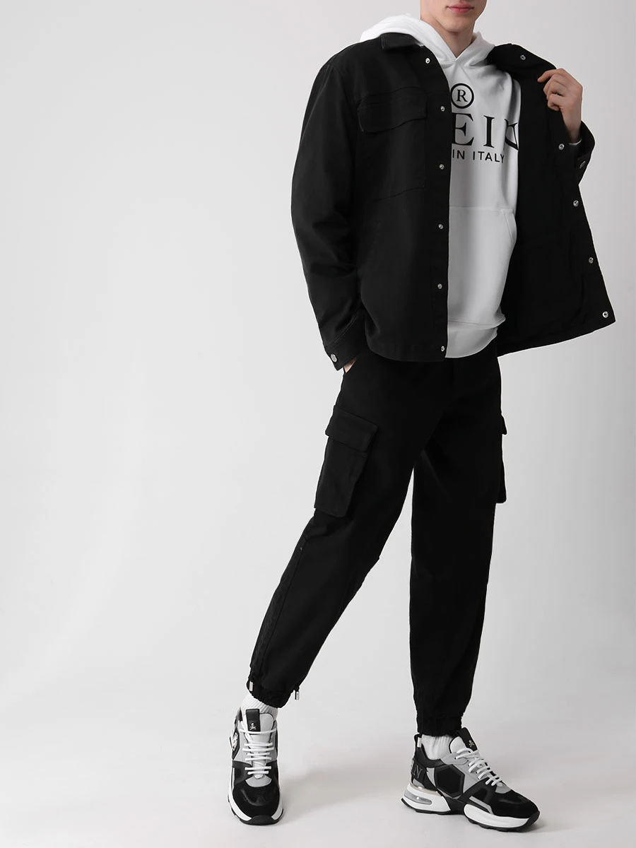 Худи хлопковое с принтом PHILIPP PLEIN MJB2700/01 Белый  Фото 2