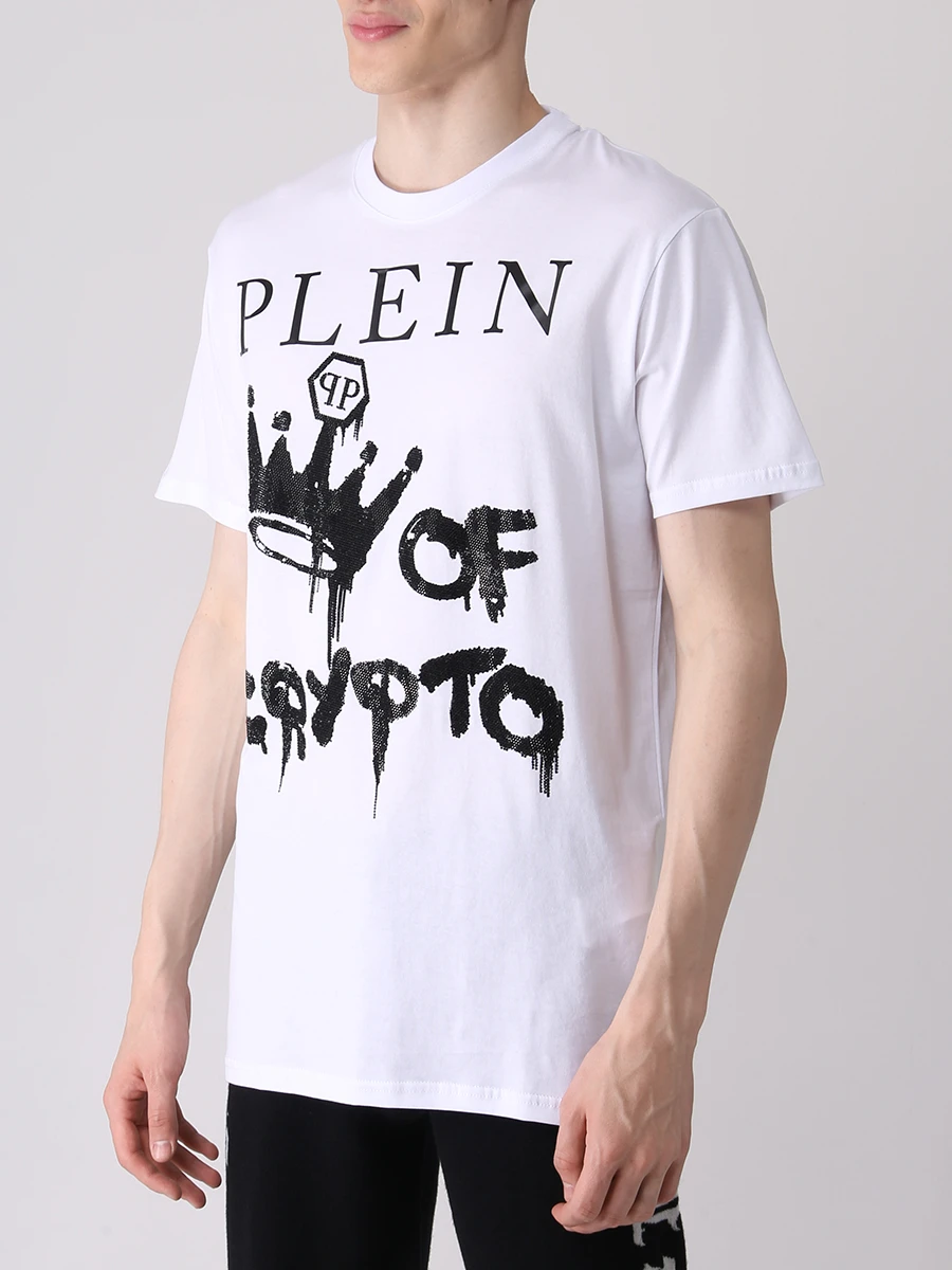 Футболка хлопковая с принтом PHILIPP PLEIN MTK5647/0102 Белый  Фото 4