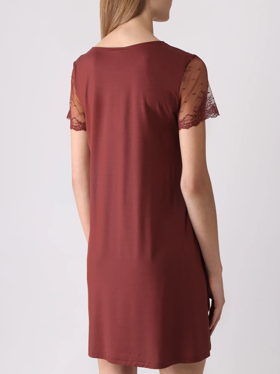 Сорочка из модала с кружевом ZIMMERLI 762-55101, размер 40, цвет бордовый - фото 3