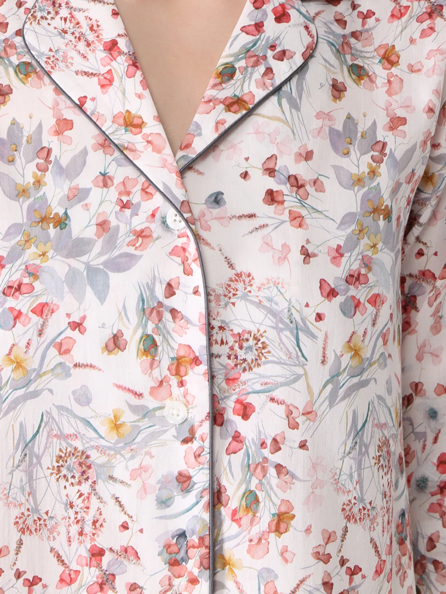 Рубашка хлопковая с принтом ZIMMERLI 4690-39055, размер 44, цвет цветочный принт - фото 5