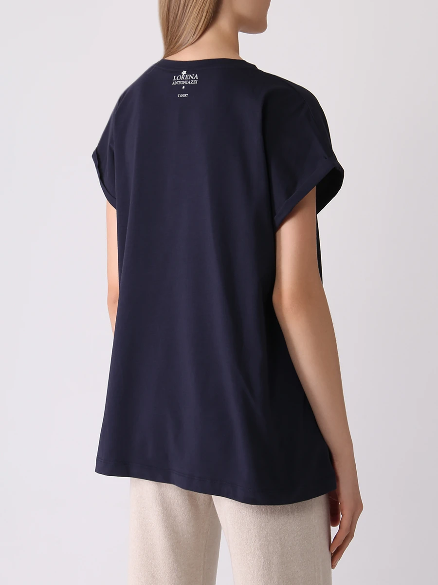 Футболка хлопковая LORENA ANTONIAZZI A2215TS25A/9999 Синий  Фото 3