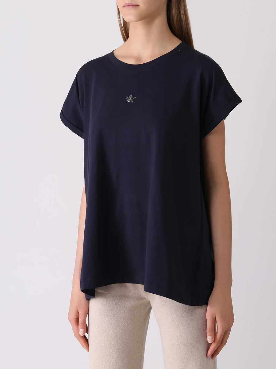 Футболка хлопковая LORENA ANTONIAZZI A2215TS25A/9999 Синий  Фото 4