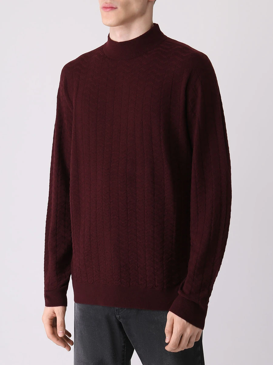 Джемпер шерстяной GIORGIO ARMANI 6LSMB6 SMB9Z UAV7 Бордовый  Фото 4