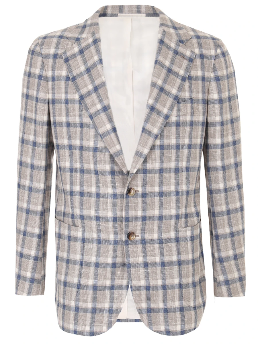 Пиджак кашемировый в клетку STILE LATINO GM12248 N15 D7 Бежевый 