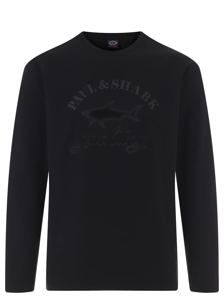 

Лонгслив хлопковый с принтом, Черный, 12311634/011