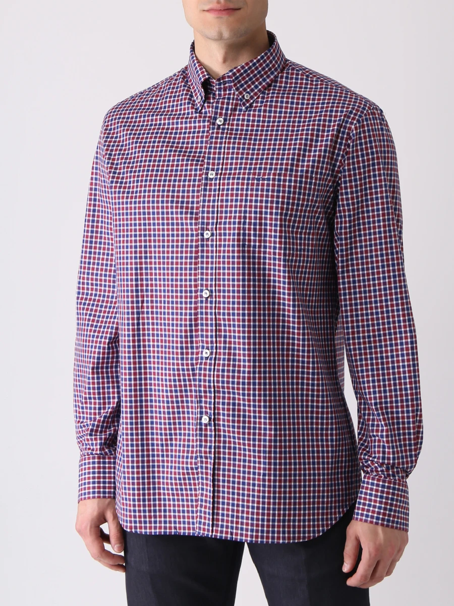 Рубашка Regular Fit в клетку PAUL & SHARK 12313188/002 Клетка  Фото 4