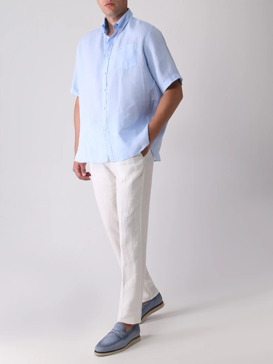 Рубашка льняная PAUL & SHARK 22413169/105, размер 62, цвет голубой 22413169/105 - фото 2