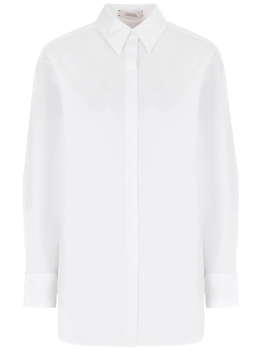 Рубашка хлопковая DOROTHEE SCHUMACHER 048201 100, размер 46, цвет белый - фото 1