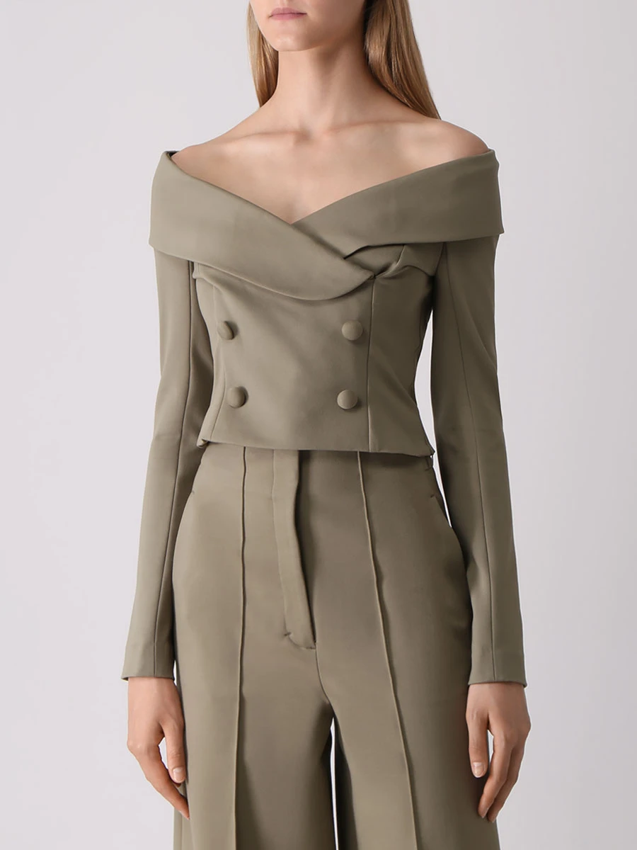 Топ из вискозы DOROTHEE SCHUMACHER 748006 778 Хаки  Фото 4