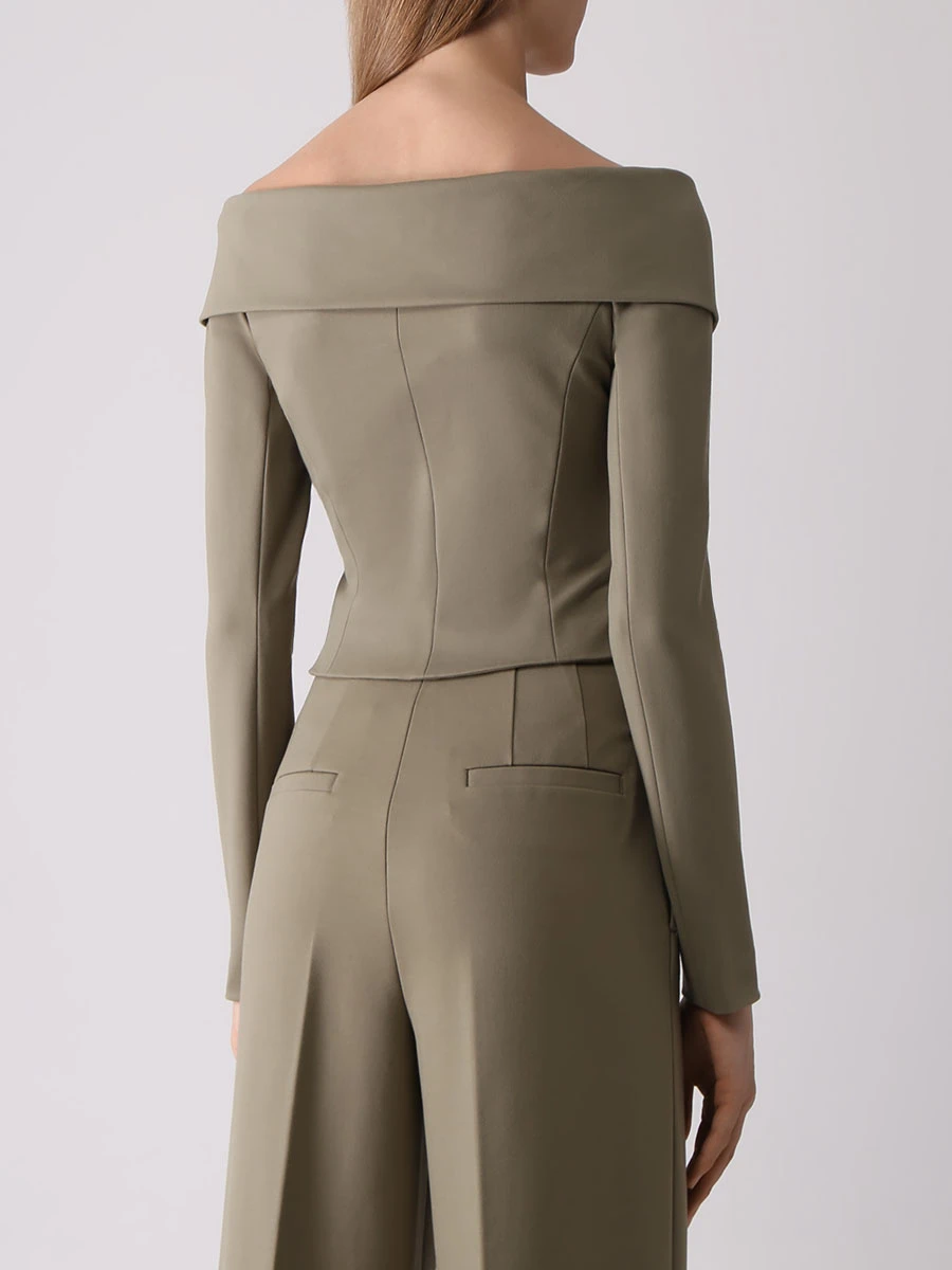 Топ из вискозы DOROTHEE SCHUMACHER 748006 778 Хаки  Фото 3