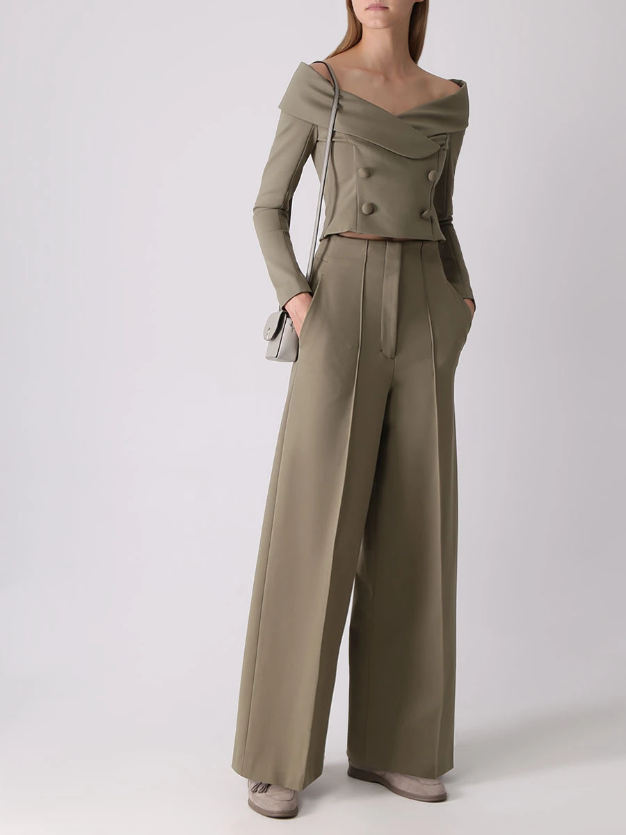 Топ из вискозы DOROTHEE SCHUMACHER 748006 778 Хаки  Фото 2