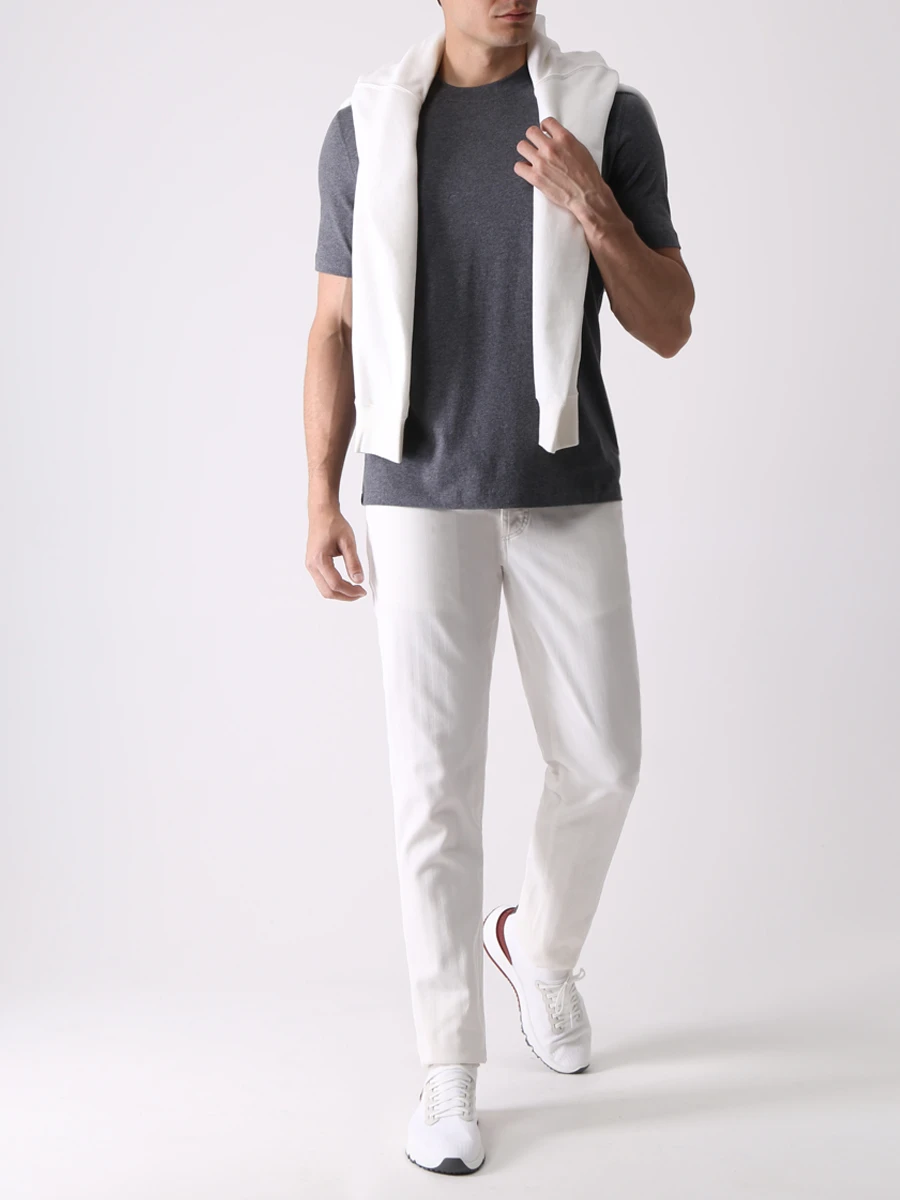 Футболка хлопковая BRUNELLO CUCINELLI M0T717840G CXI42 Серый  Фото 2