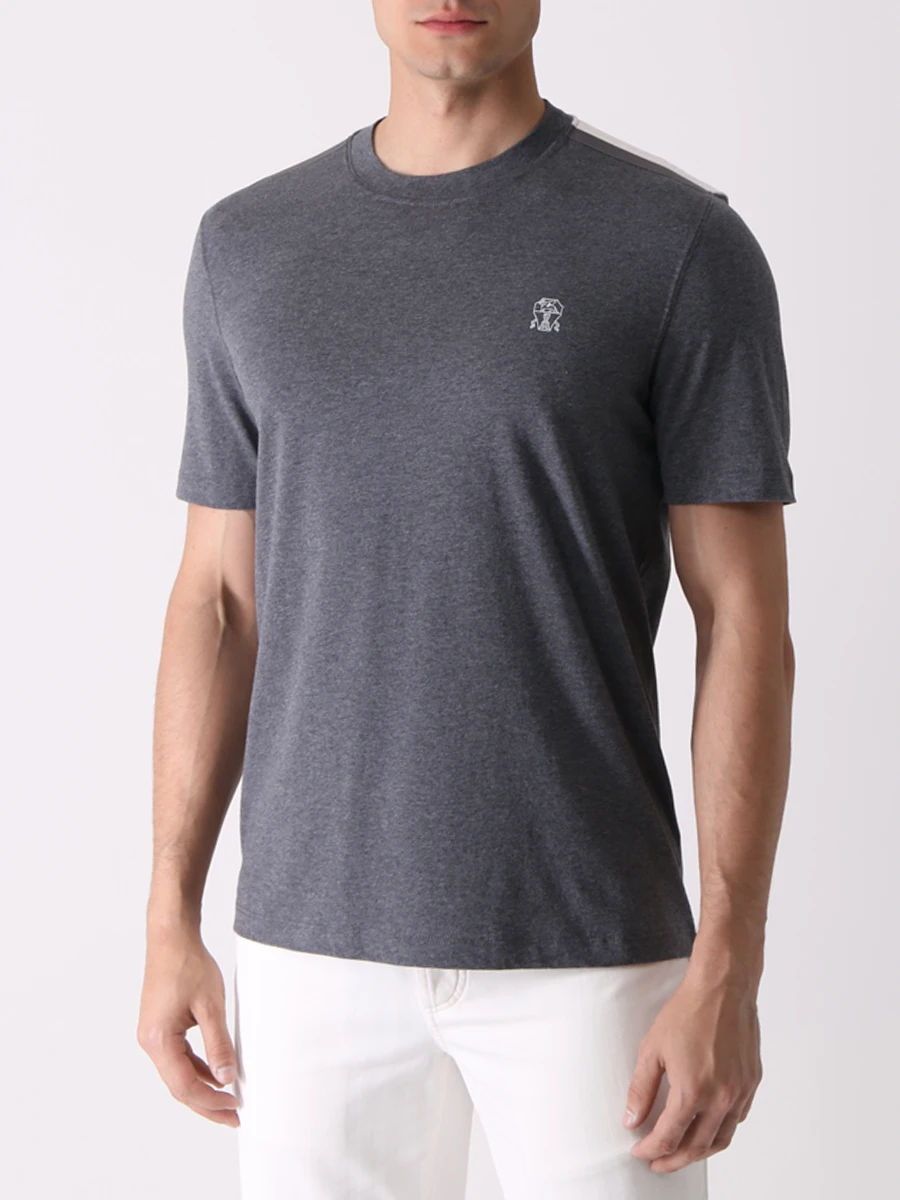 Футболка хлопковая BRUNELLO CUCINELLI M0T717840G CXI42 Серый  Фото 4