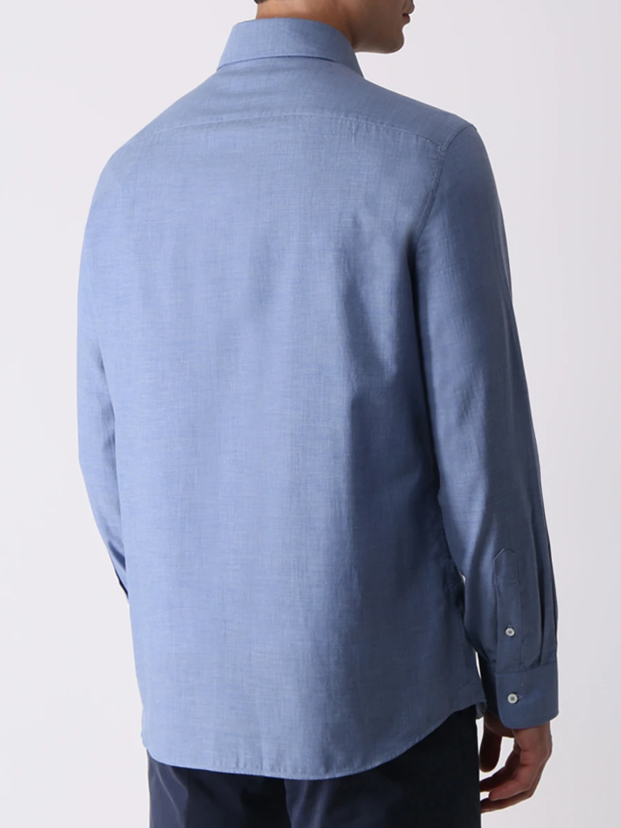 Рубашка хлопковая BRUNELLO CUCINELLI MG6710627 C015 Синий  Фото 3