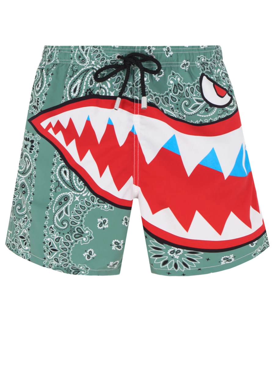 

Шорты плавательные с принтом, Зеленый, GUS SHARK ATTACK BANDANNA 52 акула