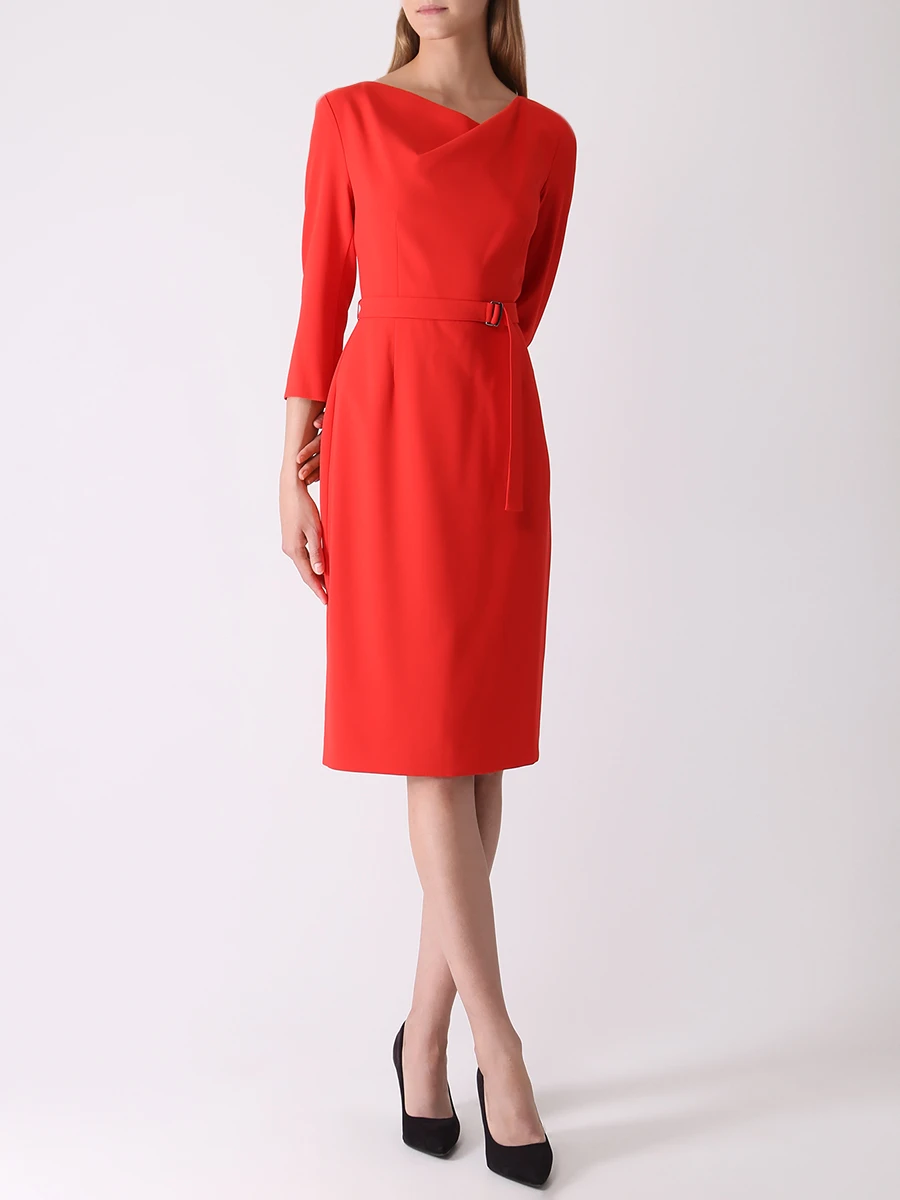 Платье-футляр с поясом VASSA&CO V229246N-1181 C40, размер 40, цвет красный - фото 2